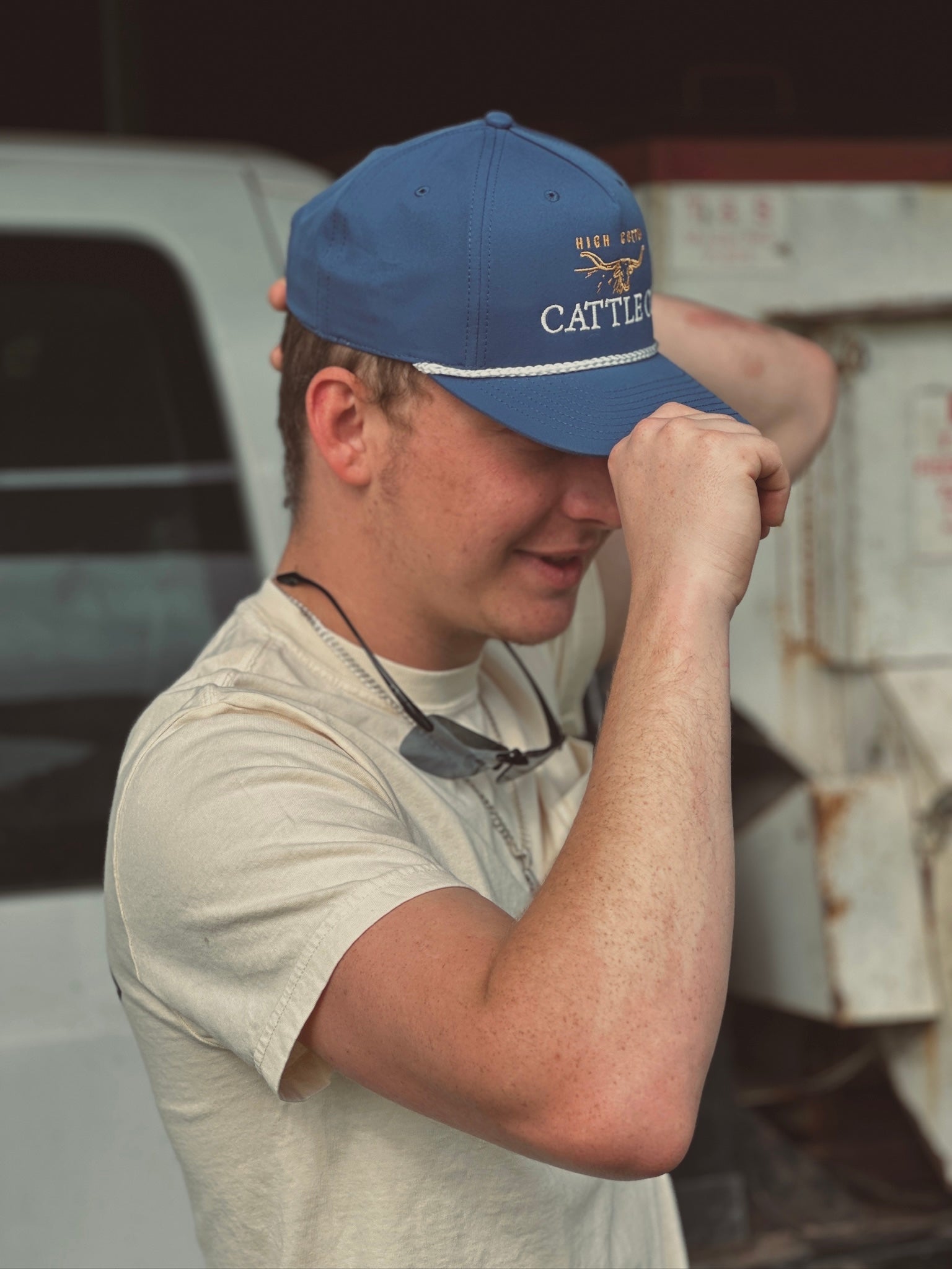 Alternate view of The Cattleman Blue Performance Hat by High Cotton Hat Co