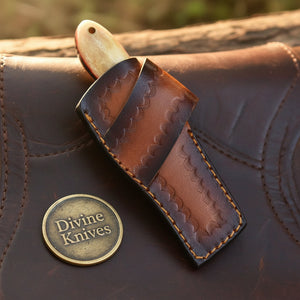 Turquoise & Bone Rasp Bull Cutter Knife with product detail, view 7