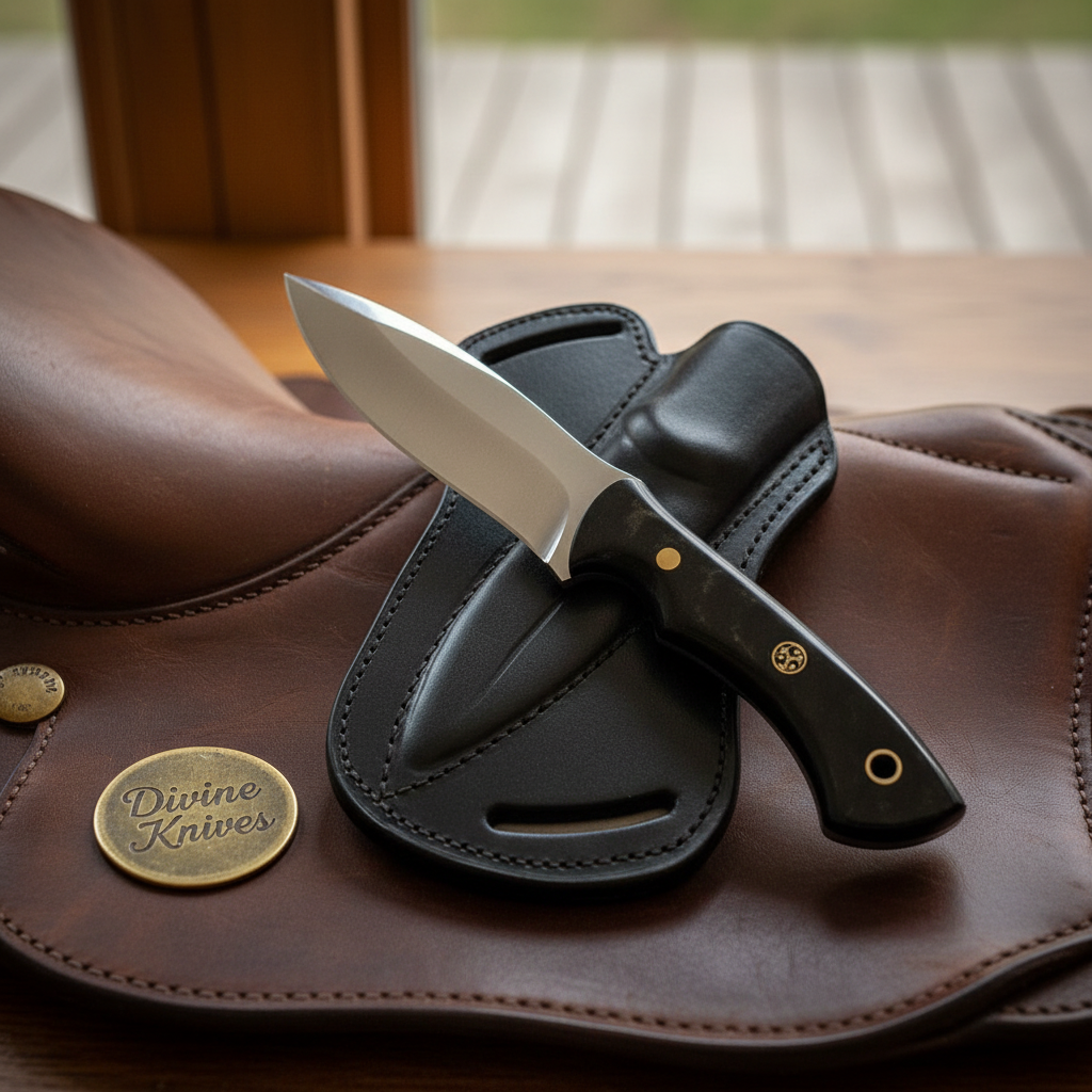 Black Buffalo Horn EDC Skinner Knife for product detail, view 2