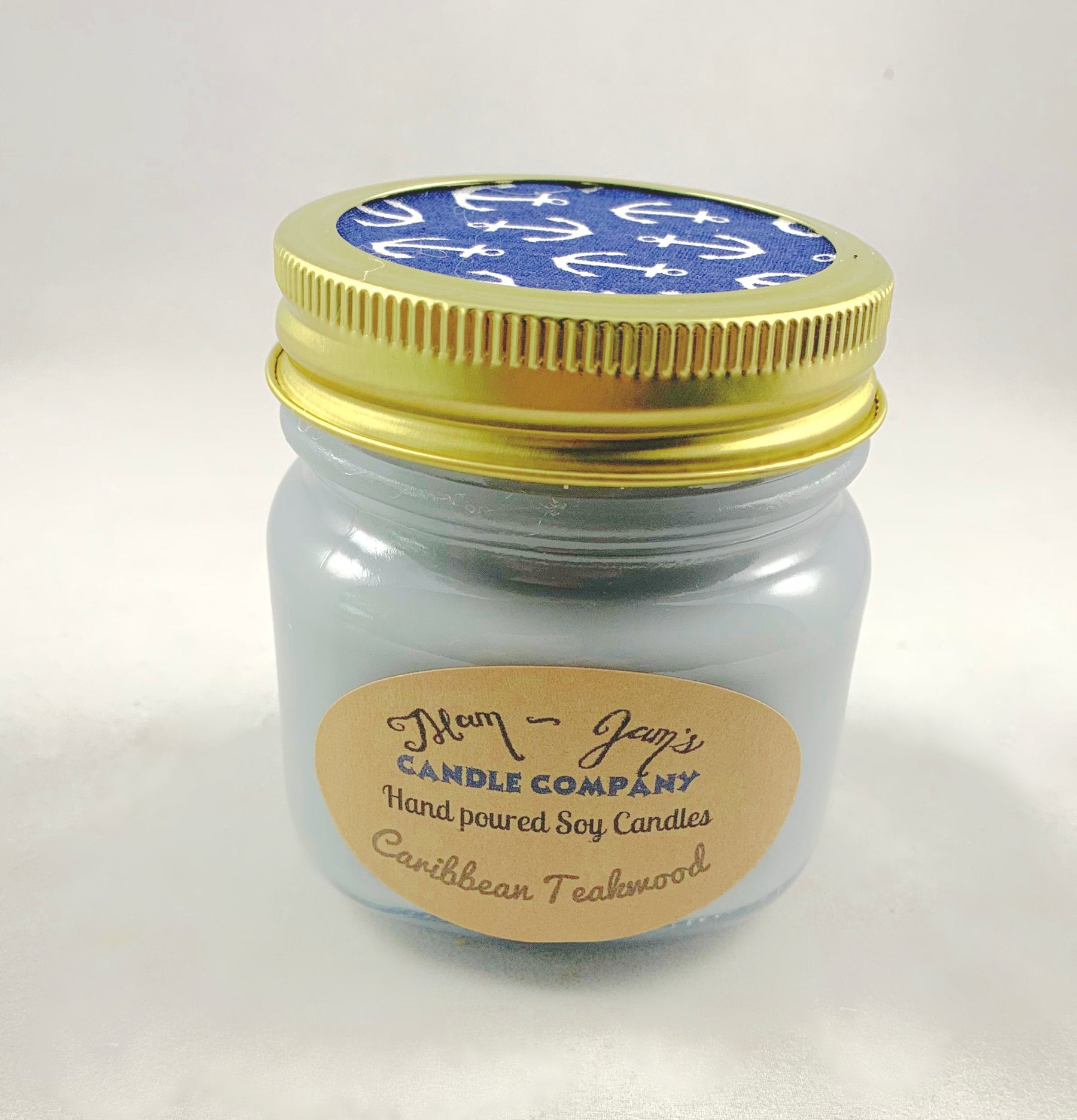 Caribbean Teakwood soy candle and wax melts by Mam Jam’s Candle Company