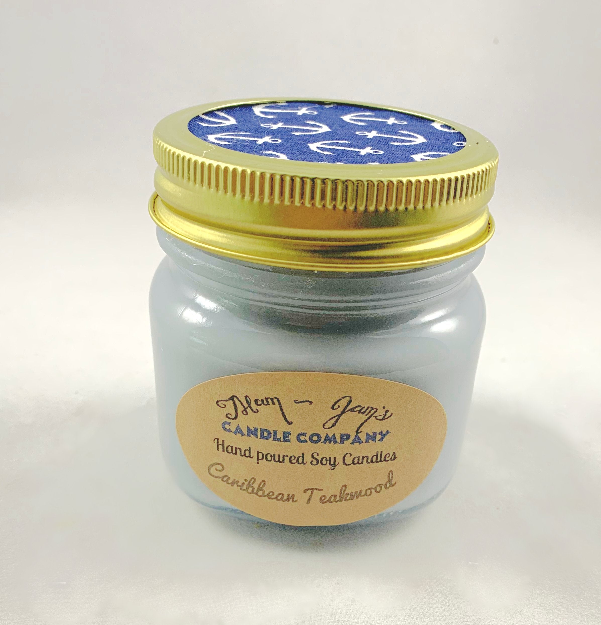 Caribbean Teakwood soy candle and wax melts by Mam Jam’s Candle Company