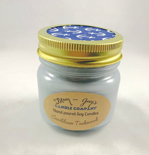 Caribbean Teakwood soy candle and wax melts by Mam Jam’s Candle Company