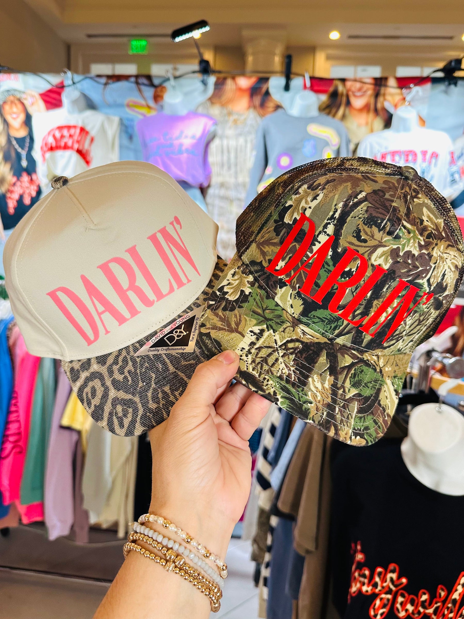 Darlin' Pink Washed Leopard Trucker Hat detail view by Southern Bliss Company