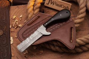 Blackhorn Ladder Damascus Bull Cutter by JW SteelCrafts