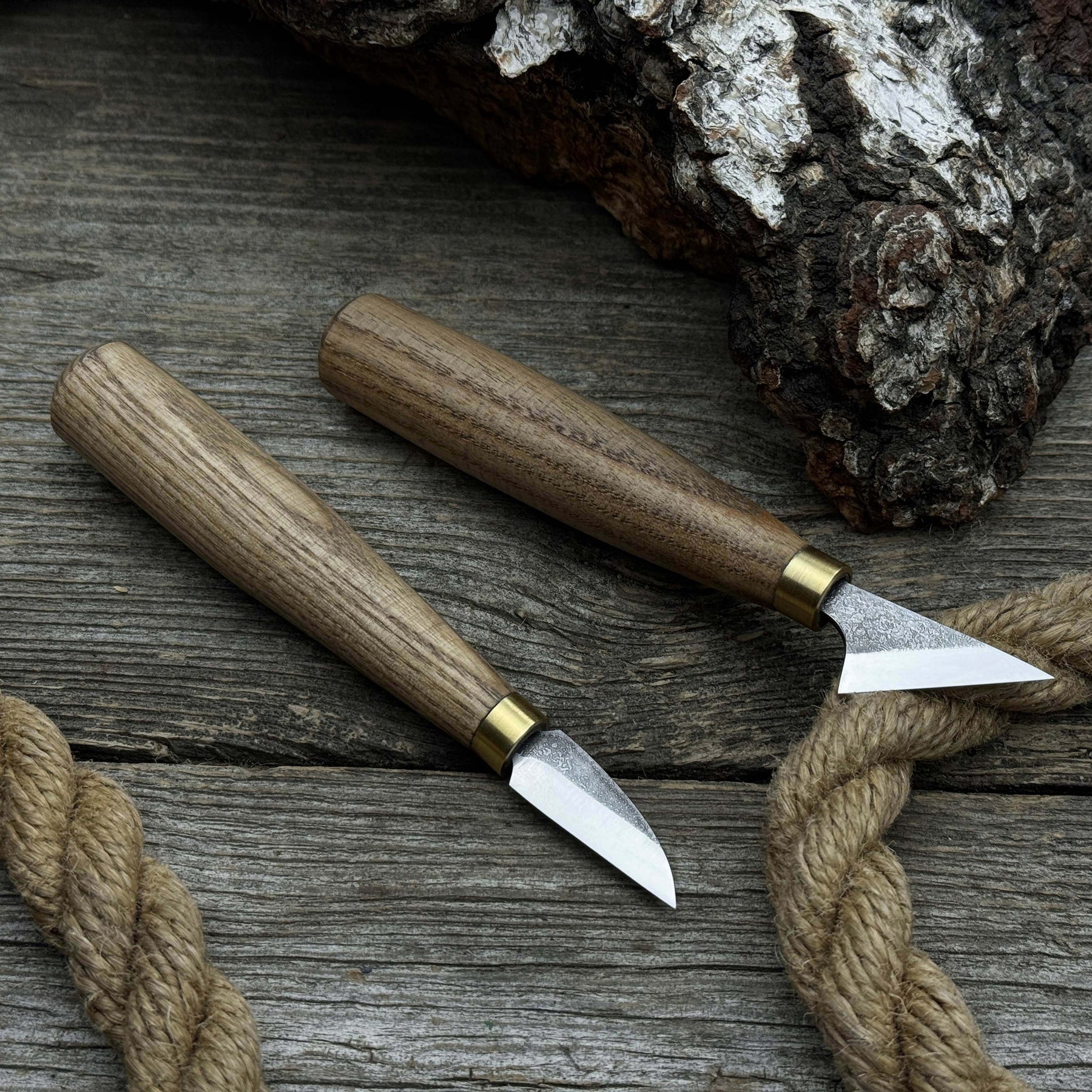2-Piece Chip Carving Knife Set detail view by Sharky Forged Steel Tools