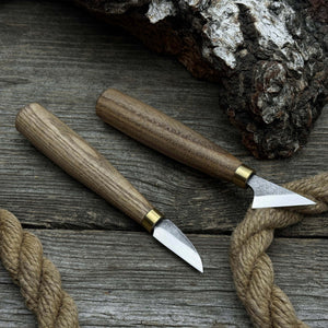 2-Piece Chip Carving Knife Set detail view by Sharky Forged Steel Tools