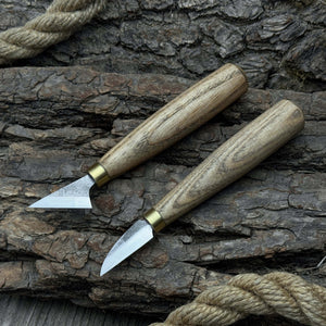 2-Piece Chip Carving Knife Set detail view by Sharky Forged Steel Tools