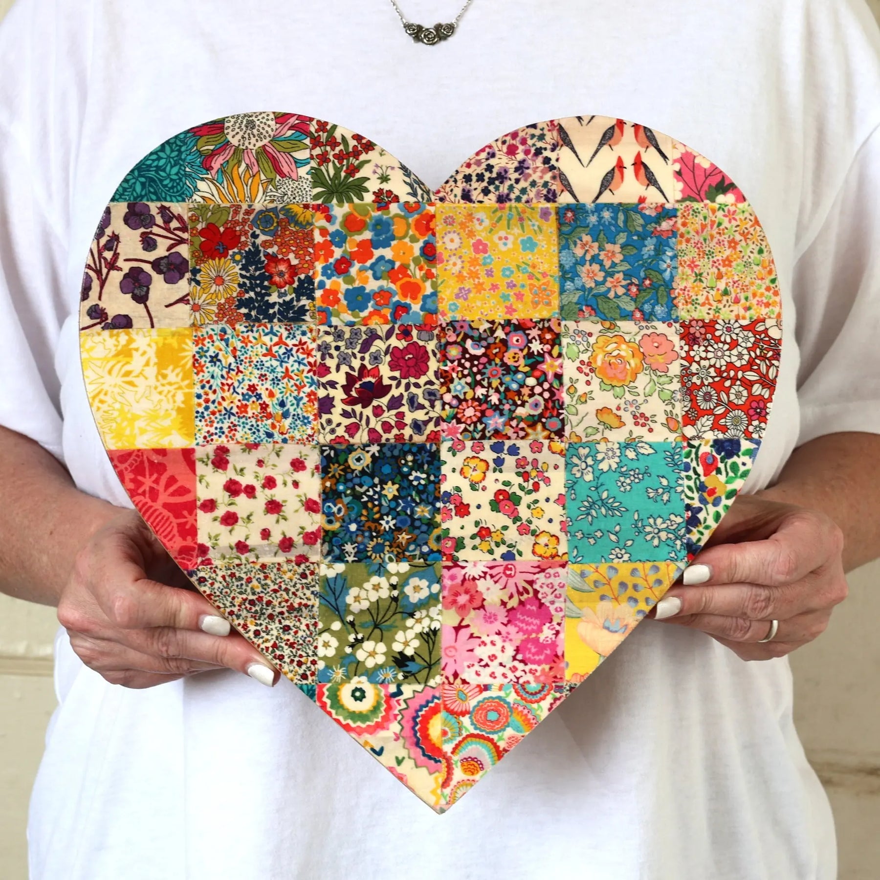 Fabric-Faced Pallet Hearts by Dennehey Design Co., gift giving main product photo