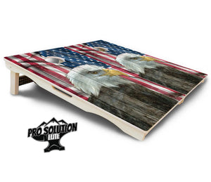 Faded Eagle Flag Cornhole Boards - Pro Solution Elite Series by Cornhole Solutions, custom cornhole board detail photo 5