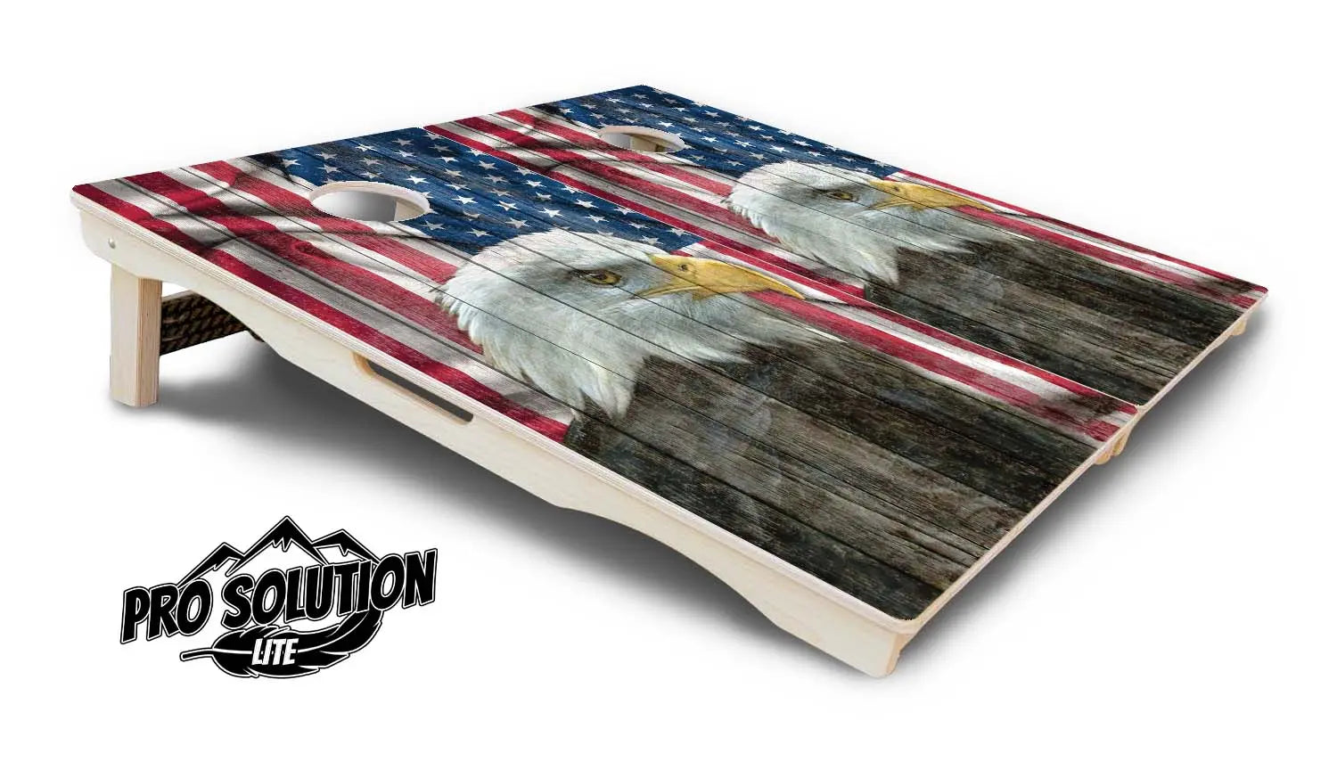 Faded Eagle Flag Cornhole Boards - Pro Solution Lite Series by Cornhole Solutions, custom cornhole board detail photo 5