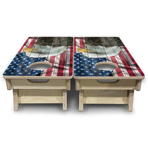Faded Eagle Flag - Mini or Vacation Size Cornhole Boards by Cornhole Solutions, custom cornhole board detail photo 4