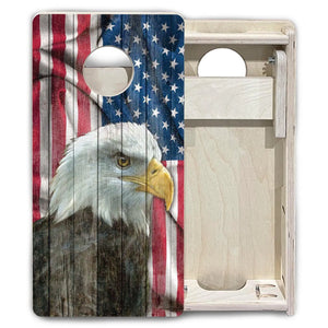 Faded Eagle Flag - Mini or Vacation Size Cornhole Boards by Cornhole Solutions, custom cornhole board detail photo 6