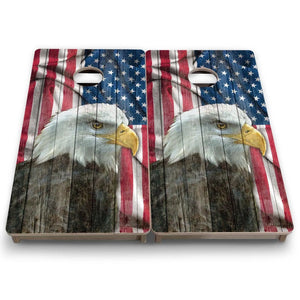 Faded Eagle Flag - Mini or Vacation Size Cornhole Boards by Cornhole Solutions, custom cornhole board detail photo 7
