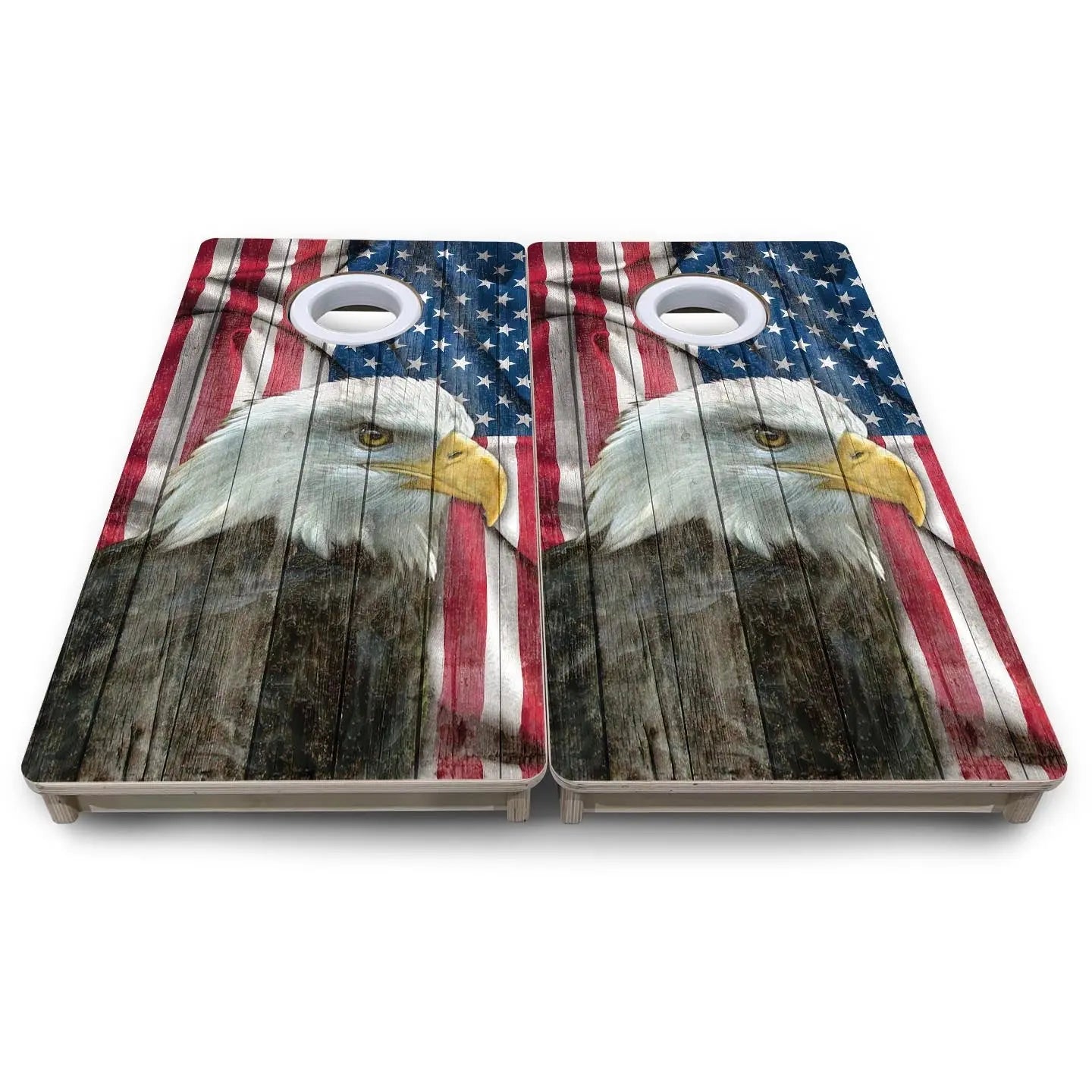 Faded Eagle Flag - Mini or Vacation Size Cornhole Boards by Cornhole Solutions, custom cornhole board detail photo 8