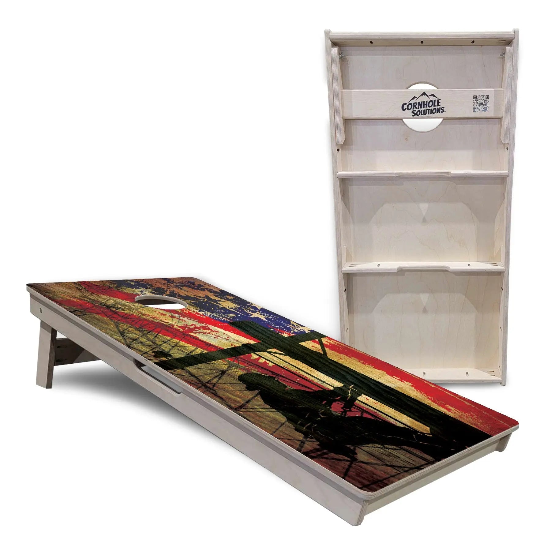 Faded Lineman Flag Cornhole Boards - Professional Tournament Series by Cornhole Solutions, custom cornhole board detail photo 5