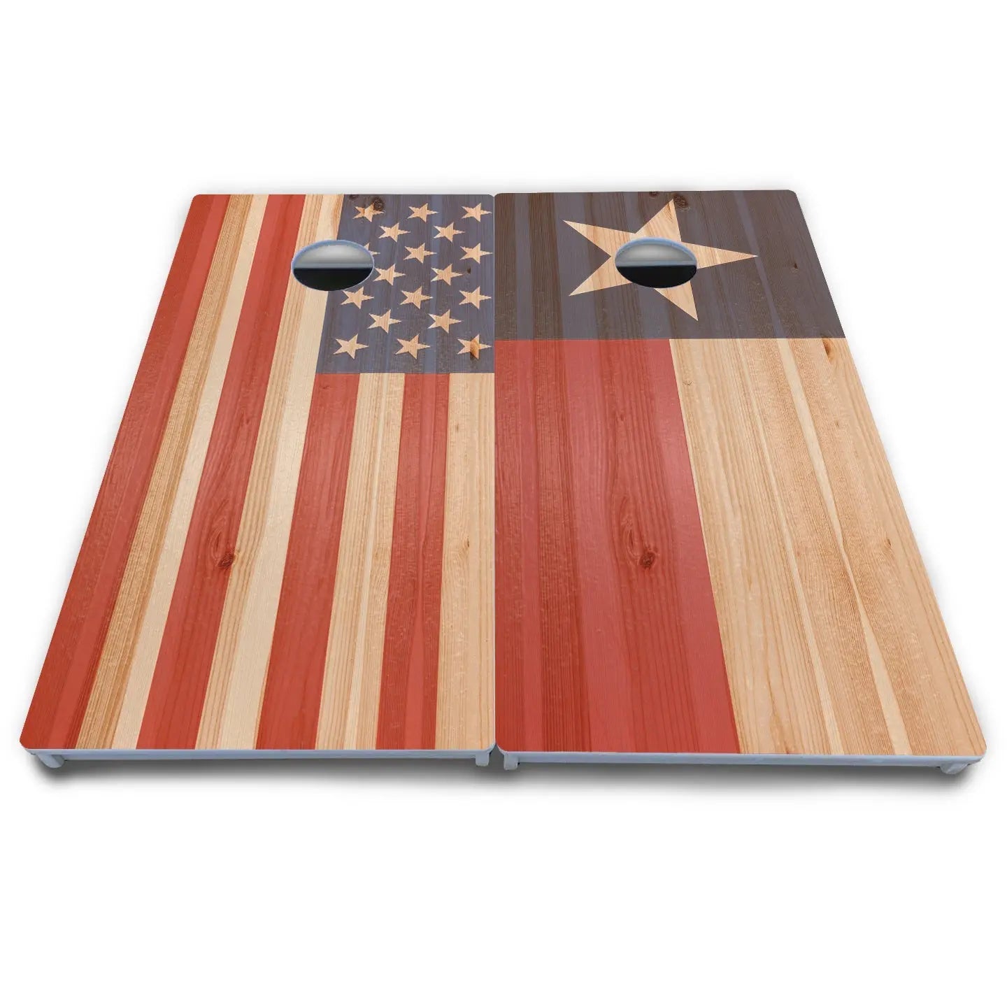 Faded Texas & American Cornhole Boards - All Weather Series by Cornhole Solutions, custom cornhole board detail photo 7