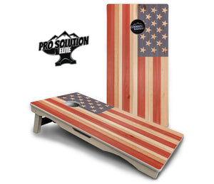 Faded Texas & American Flag Cornhole Boards - Pro Solution Elite Series by Cornhole Solutions, custom cornhole board detail photo 3