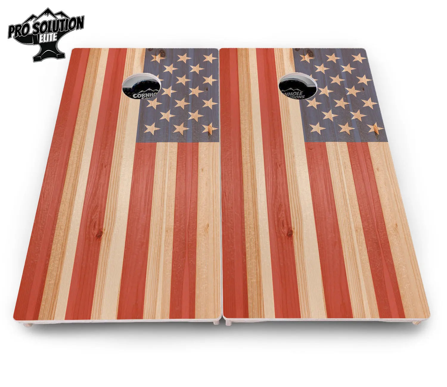 Faded Texas & American Flag Cornhole Boards - Pro Solution Elite Series by Cornhole Solutions, custom cornhole board detail photo 5