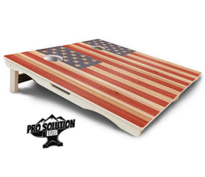 Faded Texas & American Flag Cornhole Boards - Pro Solution Elite Series by Cornhole Solutions, custom cornhole board detail photo 6