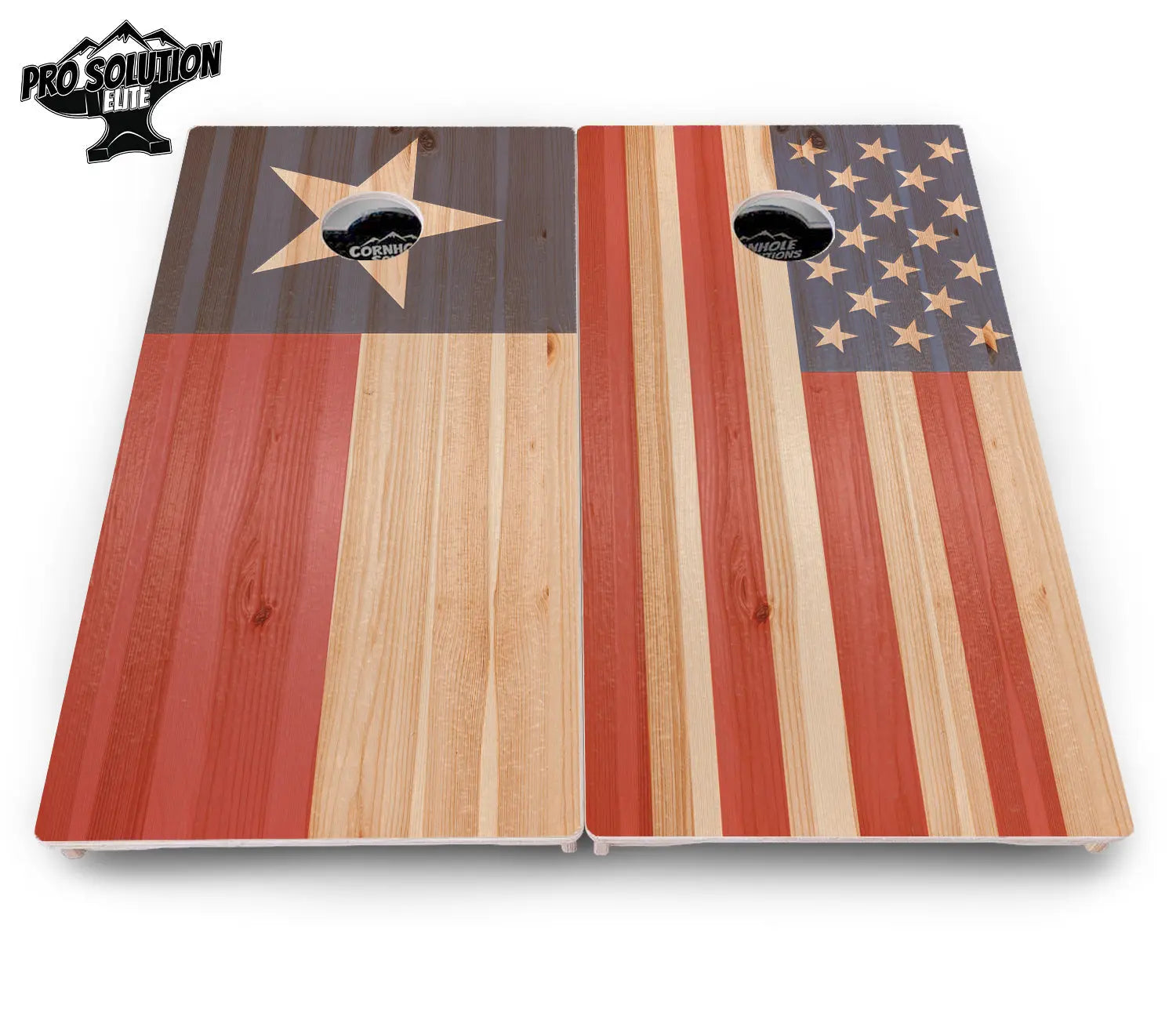 Faded Texas & American Flag Cornhole Boards - Pro Solution Elite Series by Cornhole Solutions, custom cornhole board detail photo 13