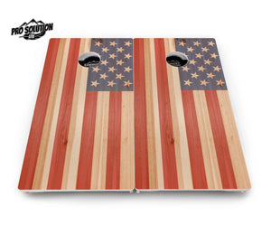 Faded USA/TX Flag Cornhole Boards - Pro Solution Lite Series by Cornhole Solutions, custom cornhole board detail photo 8