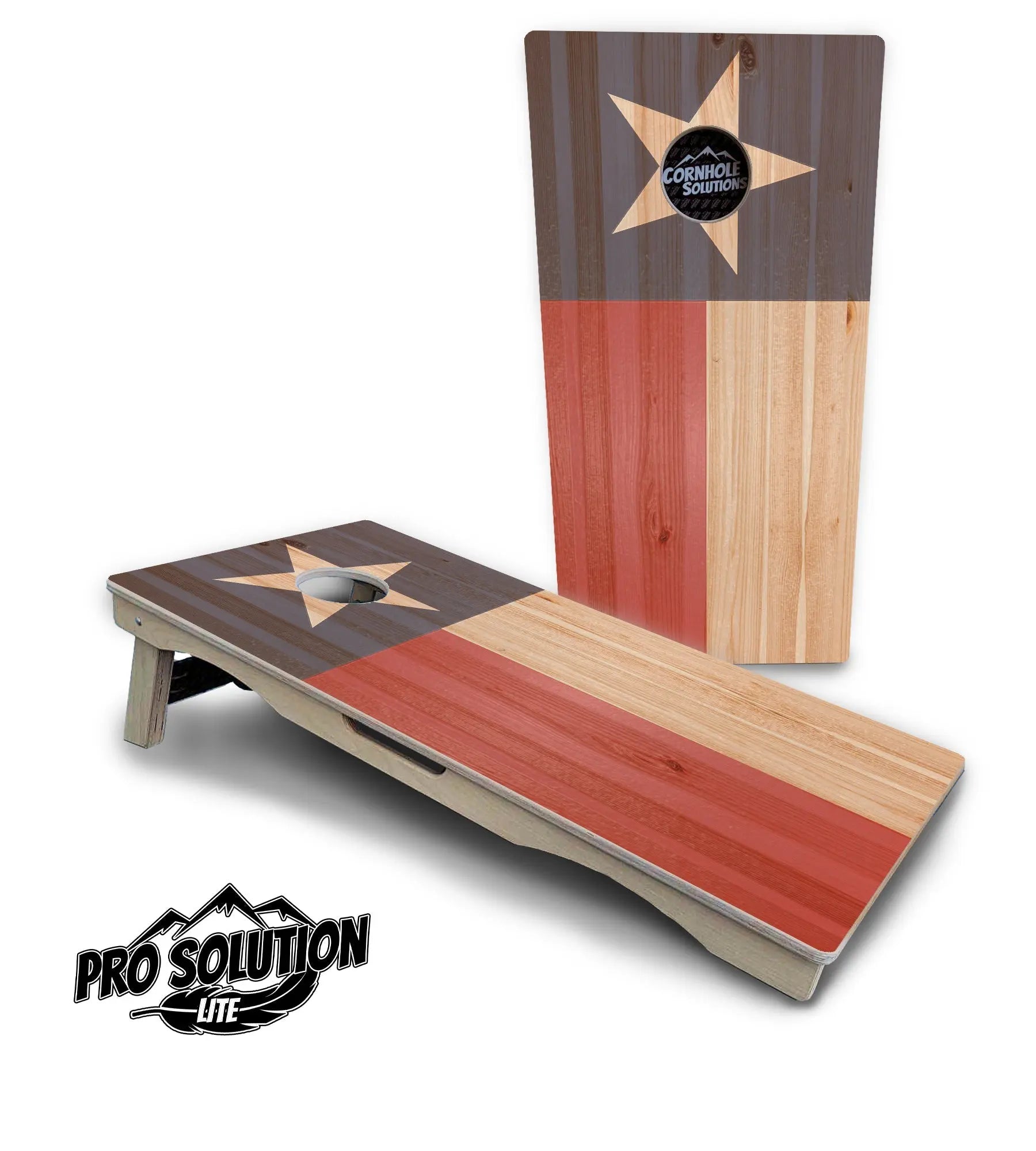 Faded USA/TX Flag Cornhole Boards - Pro Solution Lite Series by Cornhole Solutions, custom cornhole board detail photo 9