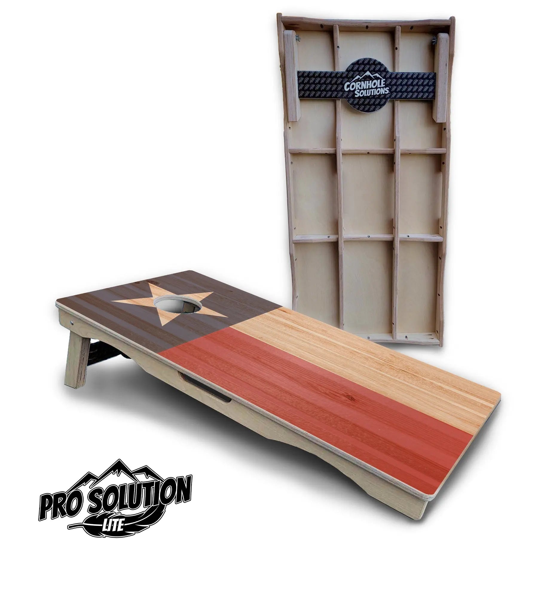Faded USA/TX Flag Cornhole Boards - Pro Solution Lite Series by Cornhole Solutions, custom cornhole board detail photo 10