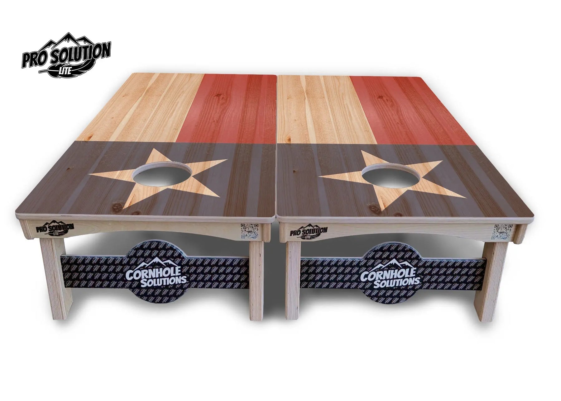 Faded USA/TX Flag Cornhole Boards - Pro Solution Lite Series by Cornhole Solutions, custom cornhole board detail photo 11