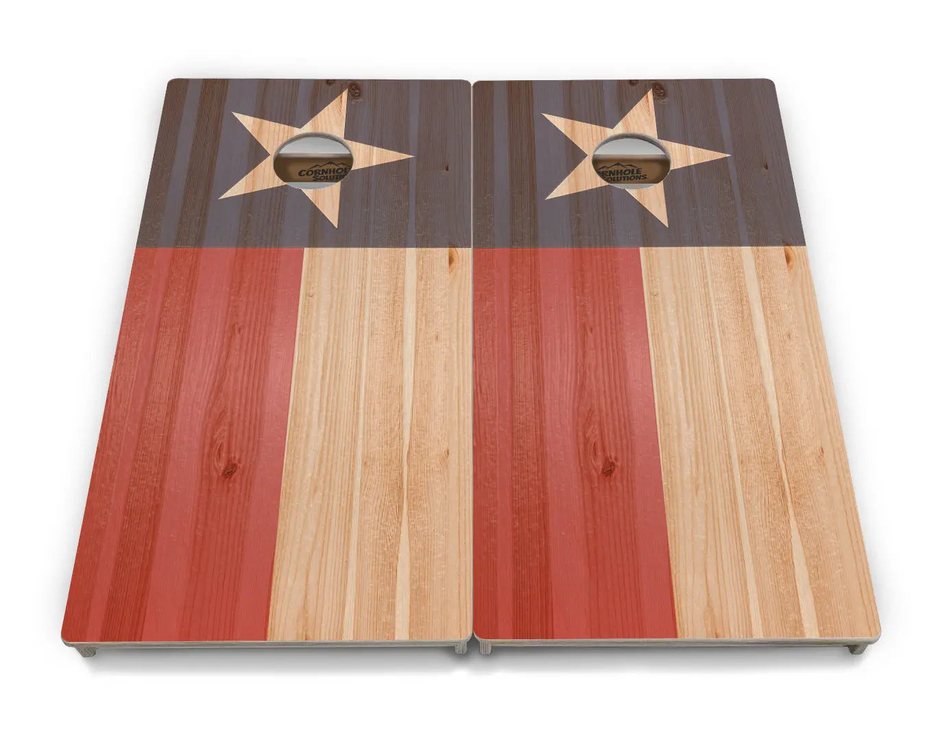 Faded USA/TX Flag Cornhole Boards - Professional Tournament Series by Cornhole Solutions, custom cornhole board detail photo 7