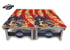 Faded Brush Flag Cornhole Boards - Pro Solution Lite Series by Cornhole Solutions, custom cornhole board detail photo 3