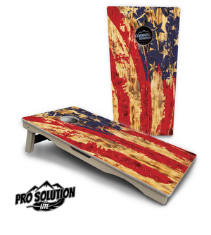Faded Brush Flag Cornhole Boards - Pro Solution Lite Series by Cornhole Solutions, custom cornhole board detail photo 4