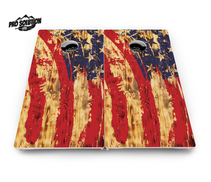 Faded Brush Flag Cornhole Boards - Pro Solution Lite Series by Cornhole Solutions, custom cornhole board detail photo 2