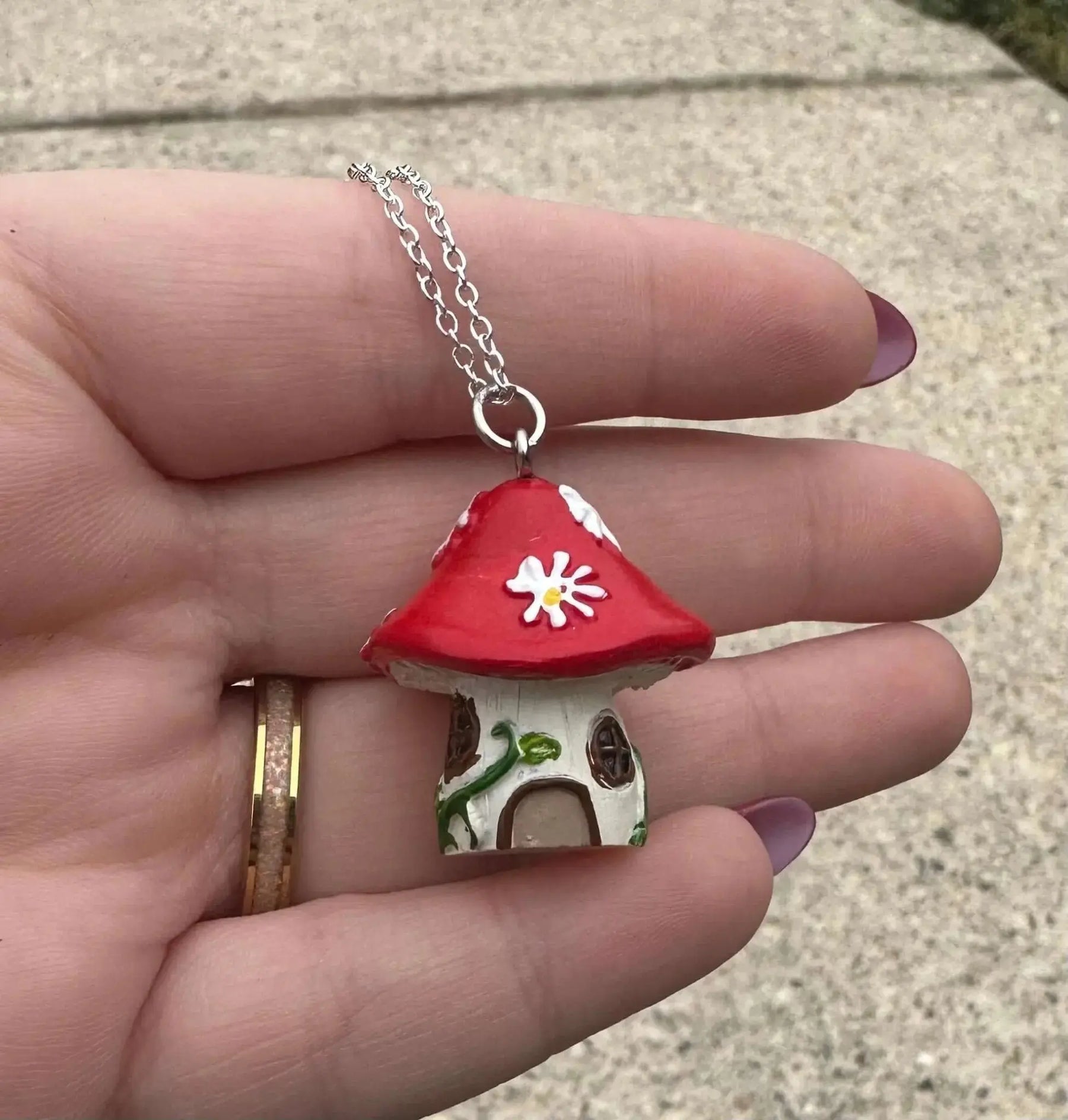 Fairy Cottage Necklace by Mushroom Lady Co, handmade jewelry main product photo