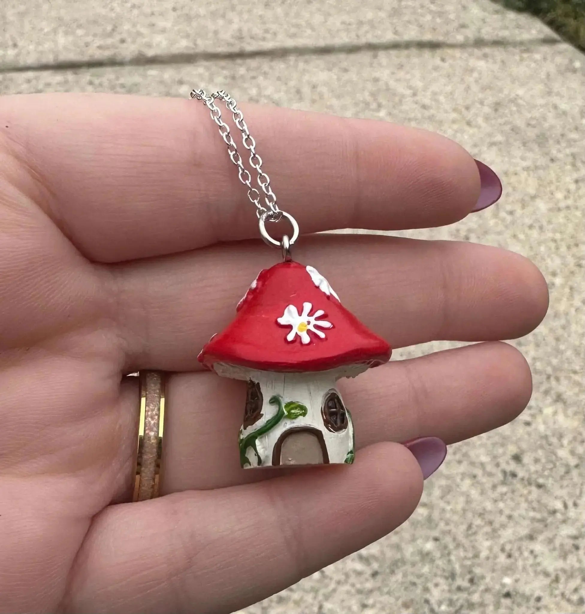 Fairy Cottage Necklace by Mushroom Lady Co, handmade jewelry main product photo