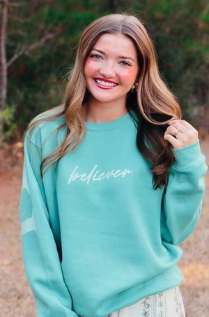 Faith Teal Sweatshirt by Southern Bliss Company, Southern food gift detail photo 7
