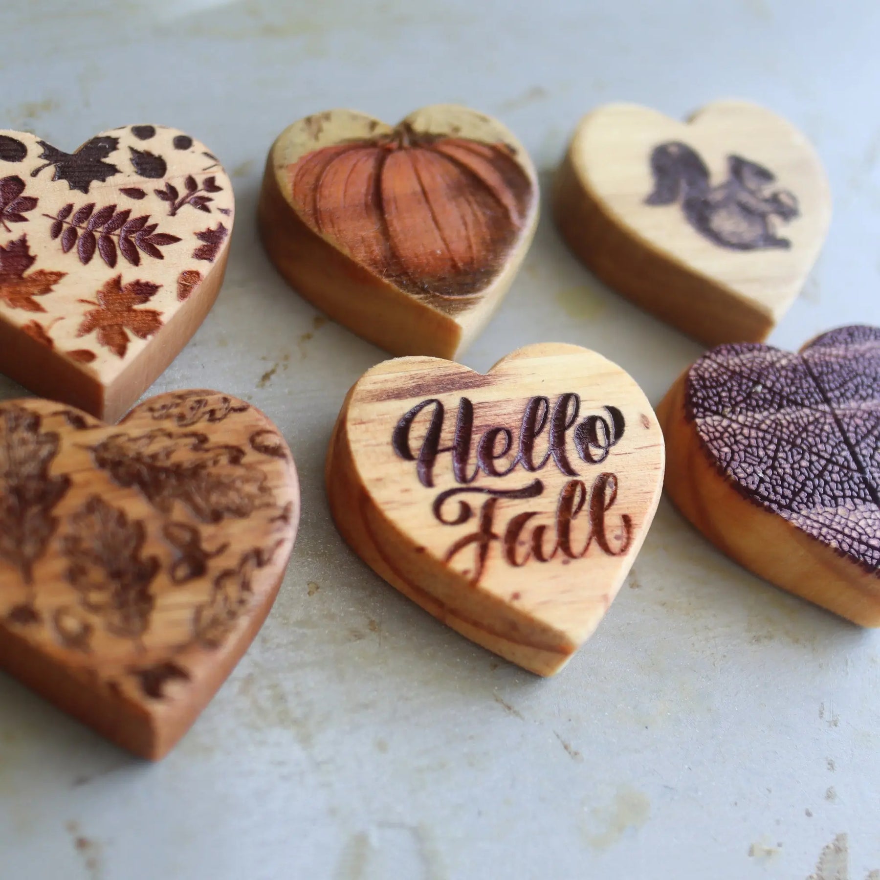 Fall Hearts :: Engraved Sets by Dennehey Design Co., Southern home decor main product photo