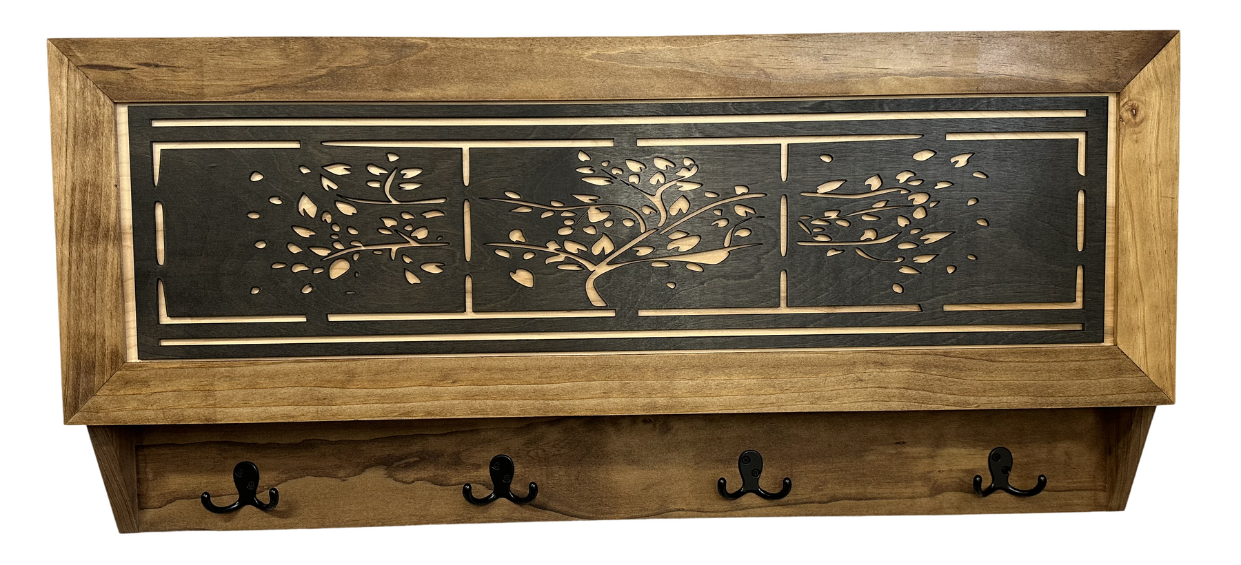 Family Tree Coat Rack Gun Concealment Decor - Handcrafted Wooden Gun Cabinets - Gun Shelf Hidden Storage for Rifles, Shotguns, & Handguns - Quick Acce by Bellewood Designs