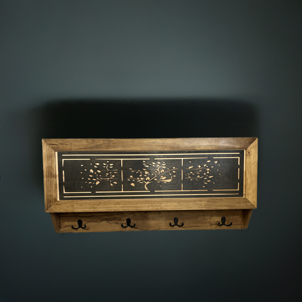 Family Tree Coat Rack Gun Concealment Decor - Handcrafted Wooden Gun Cabinets - Gun Shelf Hidden Storage for Rifles, Shotguns, & Handguns - Quick Acce by Bellewood Designs
