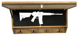 Family Tree Coat Rack Gun Concealment Decor - Handcrafted Wooden Gun Cabinets - Gun Shelf Hidden Storage for Rifles, Shotguns, & Handguns - Quick Acce by Bellewood Designs