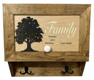 Family Tree Gun Safe Coat Rack - Handcrafted Wooden Gun Cabinets - Gun Shelf Hidden Storage for Rifles, Shotguns, & Handguns - Quick Access Hidden Wal by Bellewood Designs