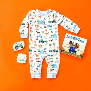 Farm Truck Romper by Seven Lantern Lane, Southern lifestyle apparel detail photo 4