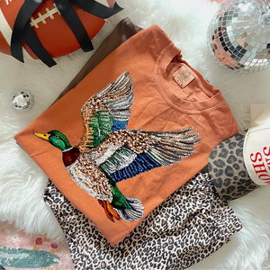 Faux Rhinestone Mallard Duck by Southern Backroad Tees LLC, graphic tee detail photo 2