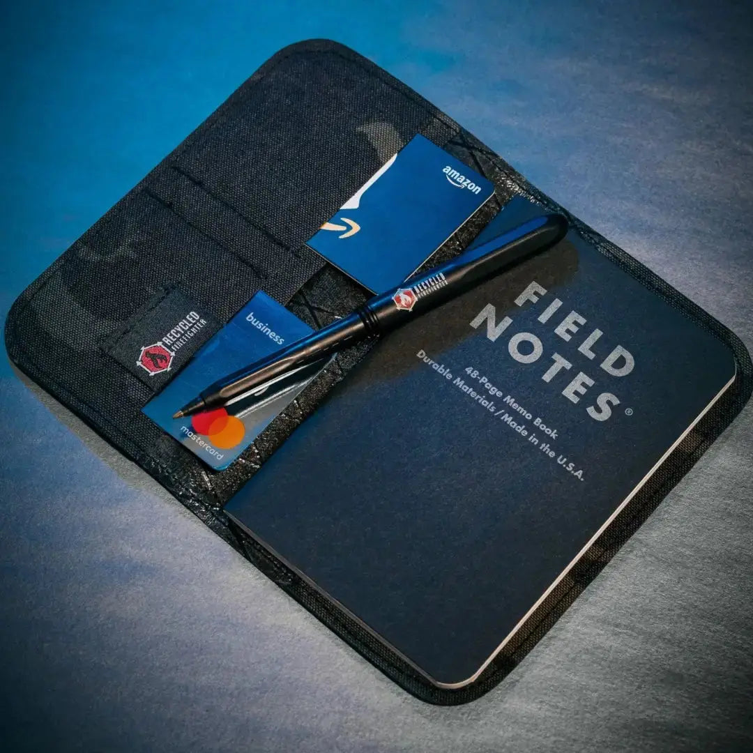 Field Notes Wallet by Recycled Firefighter, handmade leather goods detail photo 17