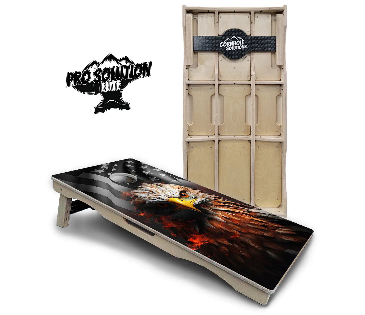 Fire Eagle Cornhole Boards - Pro Solution Elite Series by Cornhole Solutions, custom cornhole board main product photo
