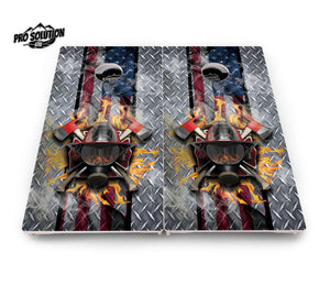 Fire Fighter Cornhole Boards - Pro Solution Lite Series by Cornhole Solutions, custom cornhole board detail photo 2