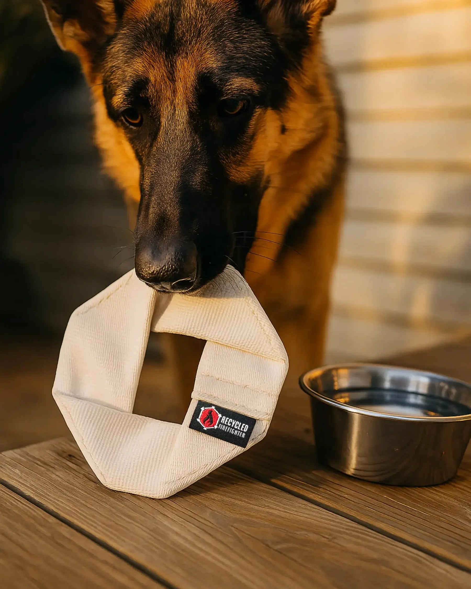 Fire Hose Dog Frisbee JR. by Recycled Firefighter, pet accessory detail photo 5