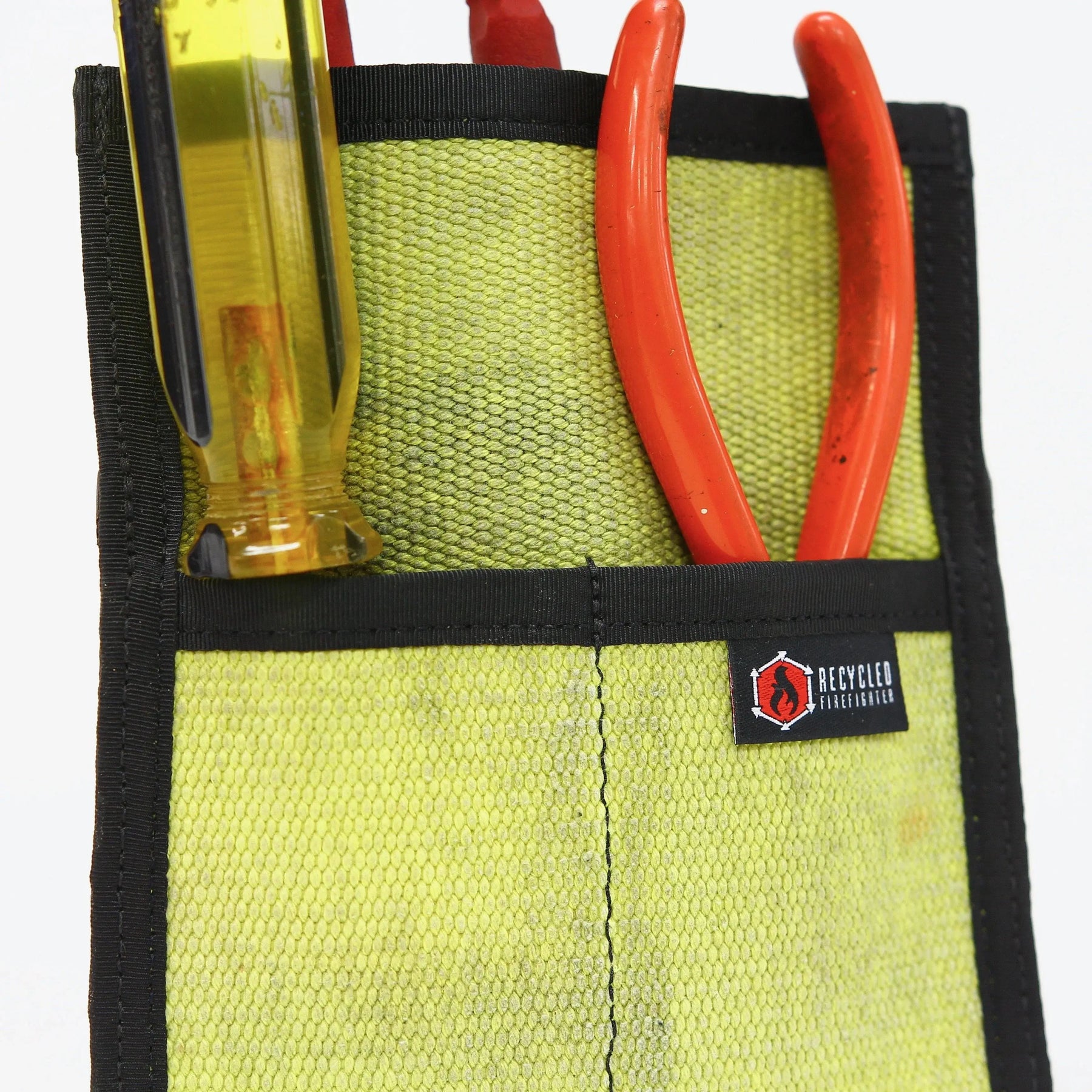Fire Hose Tool Pouch by Recycled Firefighter, handmade leather goods detail photo 4
