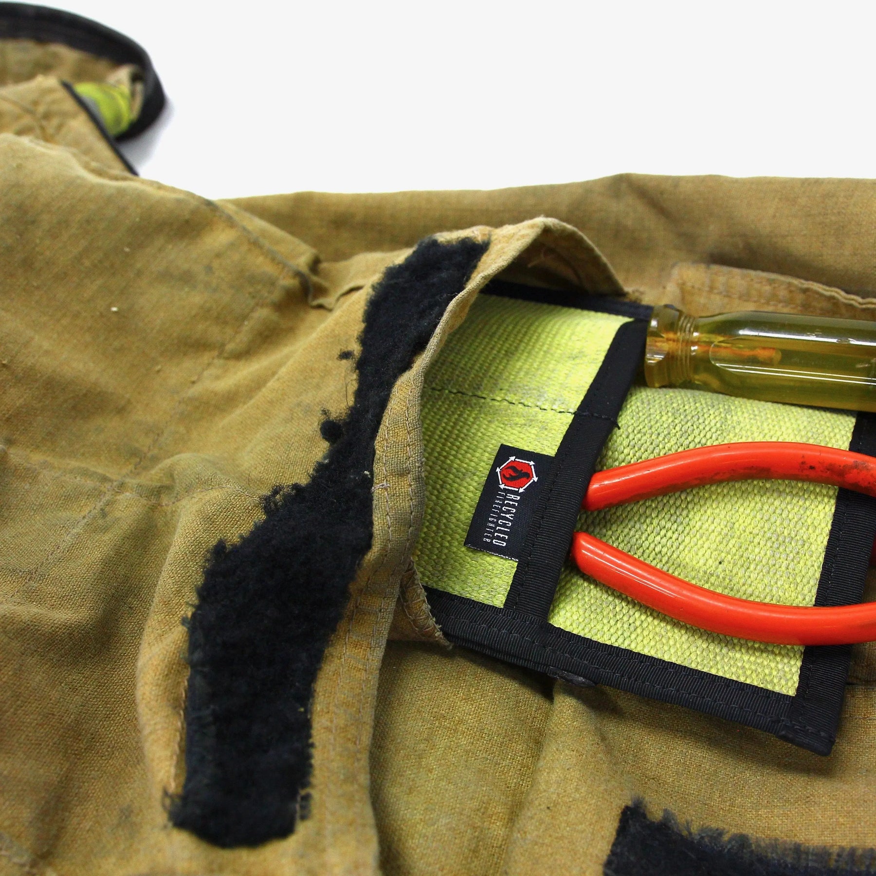 Fire Hose Tool Pouch by Recycled Firefighter, handmade leather goods detail photo 6