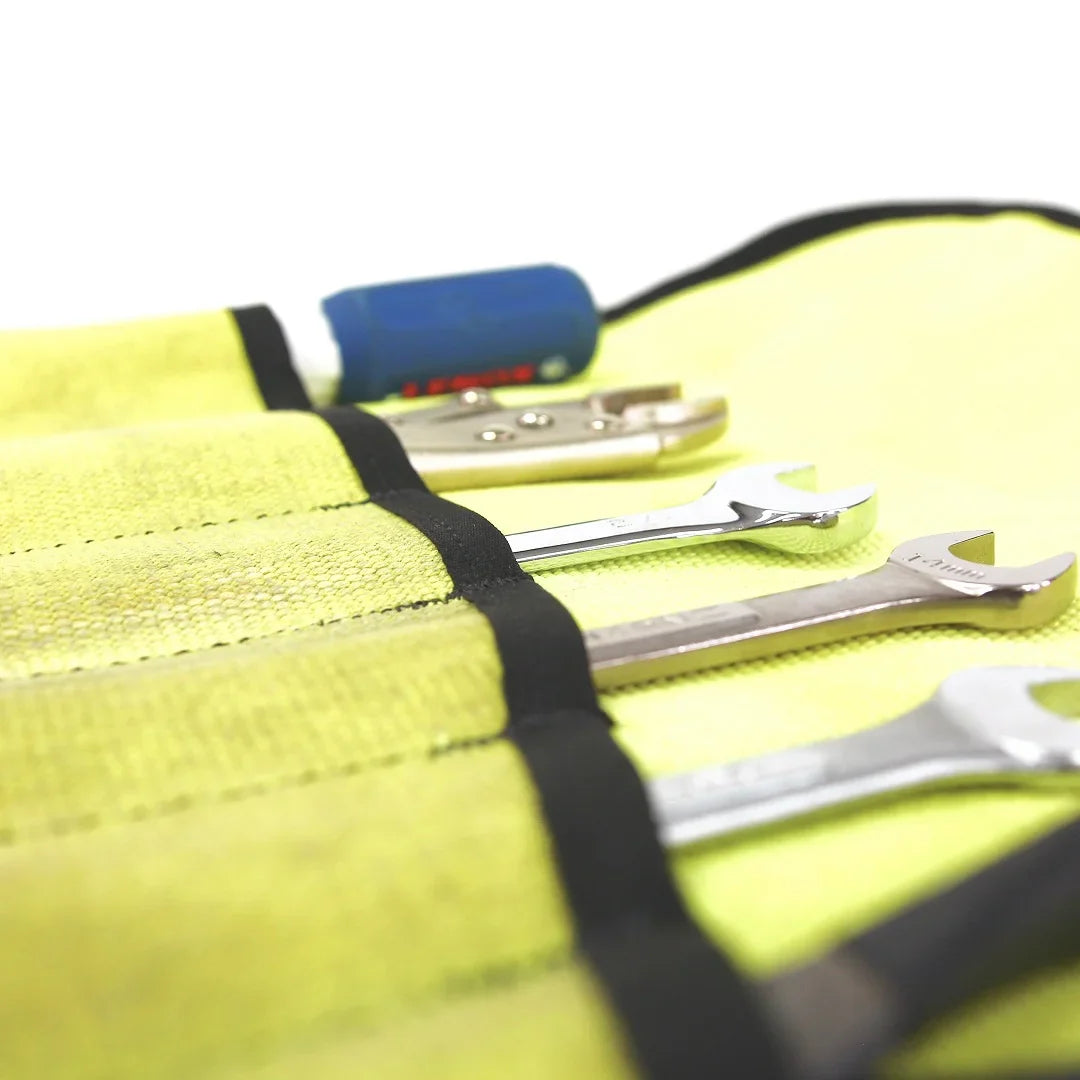 Fire Hose Tool Roll by Recycled Firefighter, handmade leather goods detail photo 12