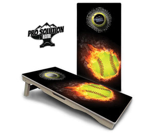 Fire Softball Cornhole Boards - Pro Solution Elite Series by Cornhole Solutions, custom cornhole board detail photo 2